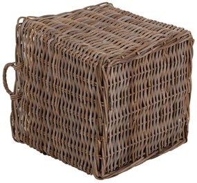 ΣΕΤ ΔΙΑΚΟΣΜΗΤΙΚΑ ΚΑΛΑΘΙΑ KATER  4ΤΜΧ ΑΠΟ KUBU RATTAN ΣΕ ΓΚΡΙ 52x52x50-57Υεκ.