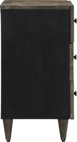 vidaXL κομοδίνο ντουλάπι ανοιχτό γκρι 50x33x60 cm μασίφ ξύλο Mango