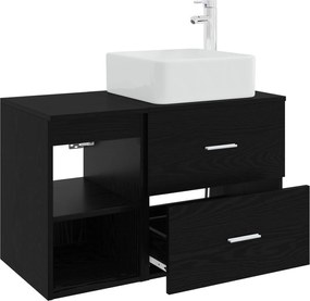 vidaXL Σετ Επίπλων Μπάνιου 2 pcs Μαύρη Δρυς Επεξεργασμένο Ξύλο