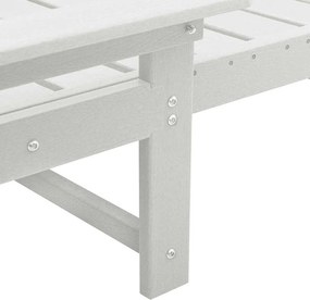 vidaXL Ξαπλώστρα Λευκό 195,5 x 53 x 98,5 εκ HDPE