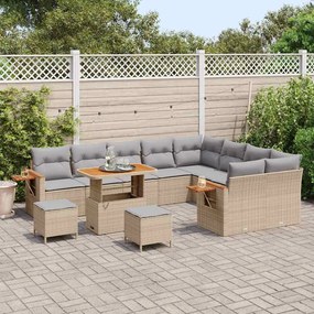 vidaXL Σετ Καναπέ Κήπου 12 pcs μπεζ και ανοιχτό γκρι 90 x 55 x 71 cm