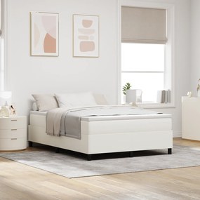 vidaXL Κρεβάτι Box Spring με Στρώμα σε Κρεμ - 140 x 200 εκ - Κόρντουρα