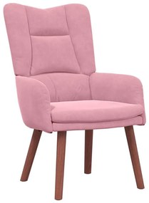 vidaXL Χαλαρωτική Πολυθρόνα Ροζ 63 x 67 x 94 εκ. Βελούδο