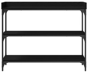 vidaXL Κονσόλα Μαύρη Δρυς 100x30x80 εκ. Επεξεργασμένου Ξύλου και Χάλυβα