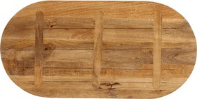 vidaXL Επιφάνεια Τραπεζιού Οβάλ 120x50x2,5 εκ. Μασίφ Ξύλο Μάνγκο