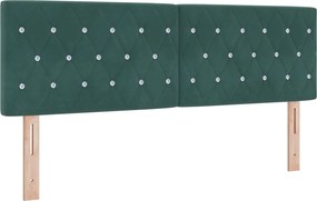 vidaXL Κρεβάτι box spring με στρώμα Σκούρο Πράσινο 140 x 190 cm