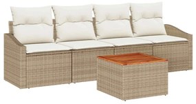 vidaXL Σετ Καναπέ Κήπου 5 pcs Beige, λευκό