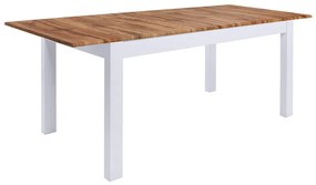Τραπέζι Boston AS135, Wotan δρυς, Άσπρο, 76x90x160cm, 50 kg, Επιμήκυνση, Ξύλο, Ινοσανίδες μέσης πυκνότητας | Epipla1.gr