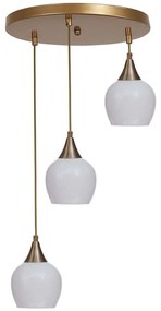 Φωτιστικό Οροφής 534LUN6159 Φ25x80cm 3xE27 40W White-Gold Opviq