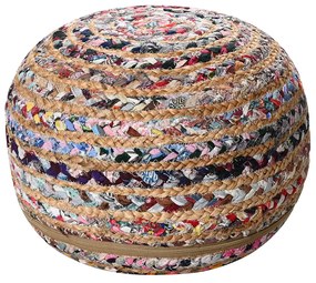 Πουφ (Φ40x20) Pol Rugs &amp; Mats Jute Chindi
