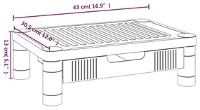 Βάση Οθόνης Μαύρη 43 x 30,5 x 13 εκ. - Μαύρο