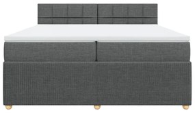 ΚΡΕΒΑΤΙ BOXSPRING ΜΕ ΣΤΡΩΜΑ ΣΚΟΥΡΟ ΓΚΡΙ 200X200 ΕΚ. ΥΦΑΣΜΑΤΙΝΟ 3287564