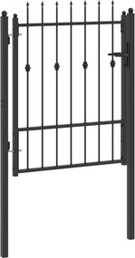 vidaXL Πύλη Φράχτη ASTEN 100 x 125 cm Μέταλλο Μαύρο Κλειδώσιμο