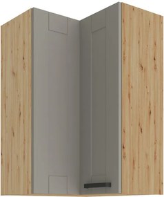 Κρεμαστό ντουλάπι γωνιακό Nelor 60x60 GN 90 2F-Γκρι σπέσιαλ - Φυσικό