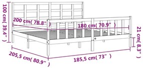 ΠΛΑΙΣΙΟ ΚΡΕΒΑΤΙΟΥ ΜΕ ΚΕΦΑΛΑΡΙ 180X200 ΕΚ. ΑΠΟ ΜΑΣΙΦ ΞΥΛΟ 3192116