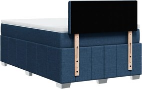 vidaXL Κρεβάτι Boxspring με Στρώμα Μπλε 120x190 εκ. Υφασμάτινο