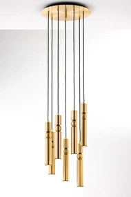 Κρεμαστό Φωτιστικό Alas Φ37cm 7xGU10 Χρυσό