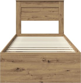 vidaXL Σκελετός Κρεβατιού Δρυς Artisan 100 x 200 cm Επεξεργασμένο Ξύλο