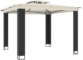 vidaXL Κιόσκι με Διπλή Οροφή Κρεμ 2,94x2,94 μ. Ατσάλινο