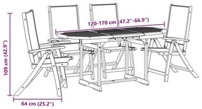 ΣΕΤ ΤΡΑΠΕΖΑΡΙΑΣ ΚΗΠΟΥ 5 ΤΕΜΑΧΙΩΝ ΜΑΣΙΦ ΞΥΛΟ ΑΚΑΚΙΑΣ / ΤΕΞΤΙΛΙΝΗ 3279322