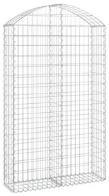 Συρματοκιβώτιο Τοξωτό 100x30x160/180εκ. από Γαλβανισμένο Χάλυβα - Ασήμι