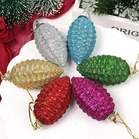 Χριστουγεννιάτικο στολίδι κουκουνάρι 6τμχ – Christmas decoration pine cone 6pcs-036033-190152