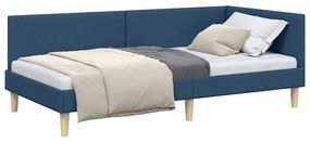 vidaXL Κρεβάτι Γωνίας Άλλο Μπλε 90 x 200 cm Ύφασμα και Έργο ξύλου