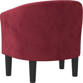 vidaXL Πολυθρόνα Μπάρελ Μπορντό Βελούδινη