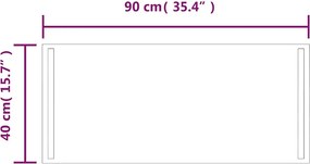 vidaXL Καθρέφτης Μπάνιου με LED 90x40 εκ.