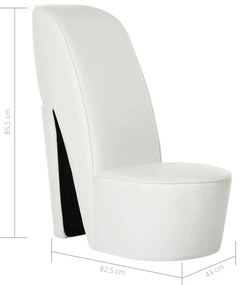 vidaXL Κάθισμα Γόβα Λευκό από Συνθετικό Δέρμα