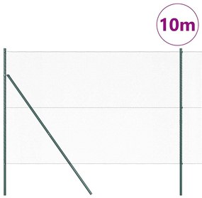 vidaXL Φράχτης με Στήλες. Πράσινο 1.6 x 10 m Ατσάλι με επικάλυψη PVC