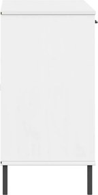 vidaXL Ντουλάπι OSLO Λευκό 113x40x77 εκ. Μασίφ Ξύλο με Μετ. Πόδια