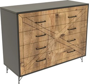 Συρταριέρα Ανθρακί / Δρυς CRACON 80x40x100