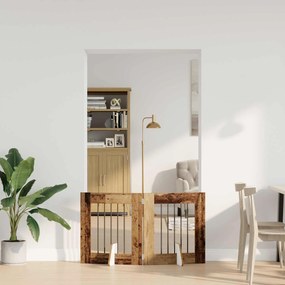 vidaXL Στερεωμένη γυαλιστερή πύλη για σκύλους 2 τμχ. 120,5 cm