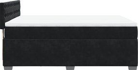 vidaXL Κρεβάτι Boxspring με Στρώμα Μαύρο 140x200 εκ. Βελούδινο