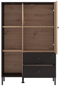 Βιτρίνα Correze 2K2F POP Μαύρος Δρύς - Artisan Oak 87x40x131 εκ. 87x40x131 εκ.