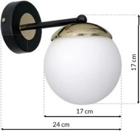 Απλίκα Τοίχου Sparta Μαύρο με Χρυσό