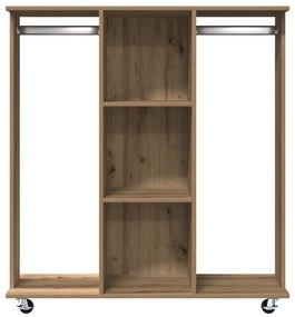 vidaXL Ντουλάπα με Ρόδες Καφέ Δρυς 102x38x110 εκ. Επεξεργασμένο Ξύλο