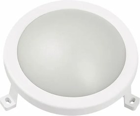 Led απλίκα λευκή στρόγγυλη πλαστική 6W 420Lm 4000k ενδιάμεσο λευκό φως στεγανή ΙΡ54