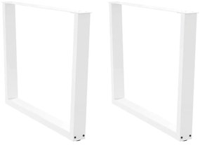 vidaXL Πόδια Τραπεζαρίας Σχήματος V 2 τεμ. Λευκά 100x (72-73,3) εκ. Ατσάλι