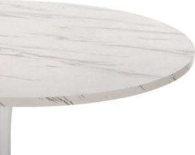ΤΡΑΠΕΖΙ ΤΡΑΠΕΖΑΡΙΑΣ ROLLO HM9422.11 ΣΤΡΟΓΓΥΛΟ WHITE MARBLE Φ120x74Yεκ.