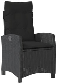 vidaXL Σετ Εξωτερικής Καθιστικής Ζωής 5 Τεμαχίων  με Μαξιλάρια - Μαύρο Πολυ Ράτανα