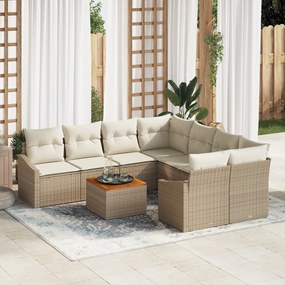 vidaXL Σετ σαφάκι κήπου 9 pcs Beige, λευκό 55 x 55 x 37 εκ