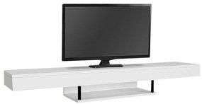 Έπιπλο τηλεόρασης επιτοίχιο Albares Megapap με LED χρώμα λευκό 150x29,6x22εκ.