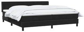 Κρεβάτι Boxspring με Στρώμα Μαύρο 180x210 εκ. Βελούδινο - Μαύρο