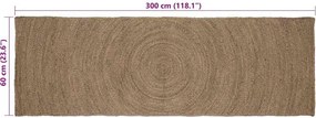 vidaXL Χαλιά χώρου Γκρι 60 x 300 cm Γιούτα