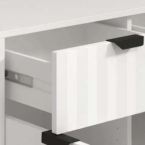 Κομότα - Μπουφές Brest 3K3F Λευκό - Λευκό Ματ 138x40x90 εκ. 138x40x90 εκ.