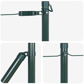vidaXL Πό posts φράχτη 7 pcs Πράσινο Ø32mm 50 εκ.