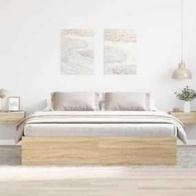 vidaXL Πλαίσιο Κρεβατιού Sonoma Δρυς 180 x 200 εκ. Super King