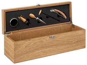 Σετ Αξεσουάρ Κρασιού Sommelier Box Secret De Gourmet με Ξύλινη θήκη - 5 τεμάχια